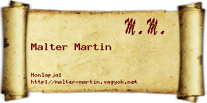 Malter Martin névjegykártya