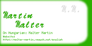 martin malter business card